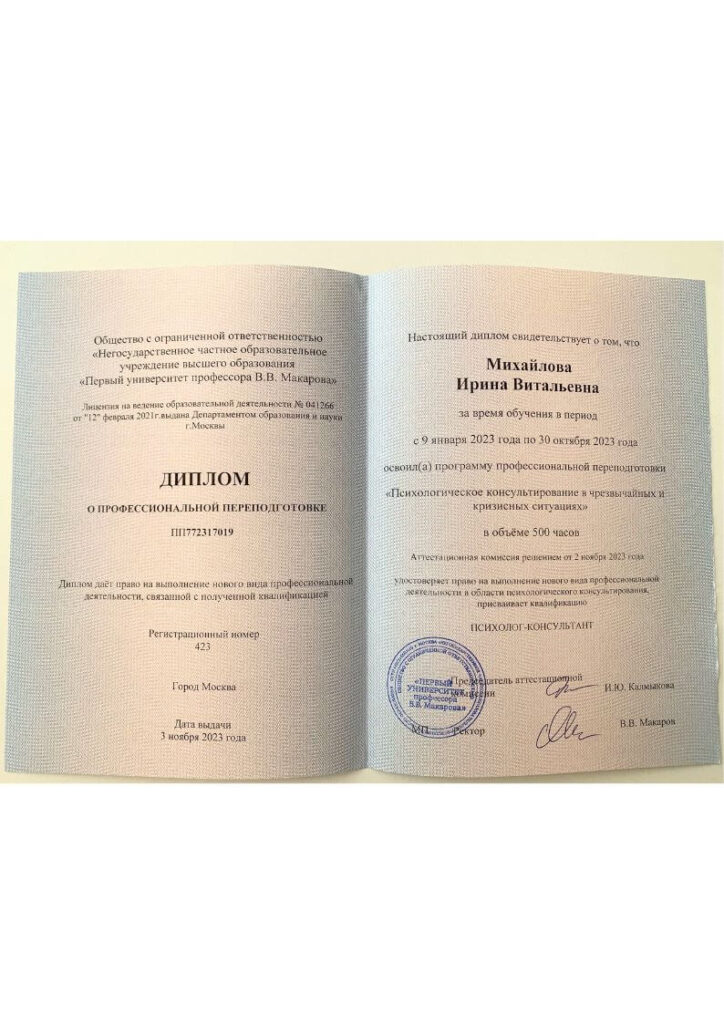 Дипломы Михайлова И